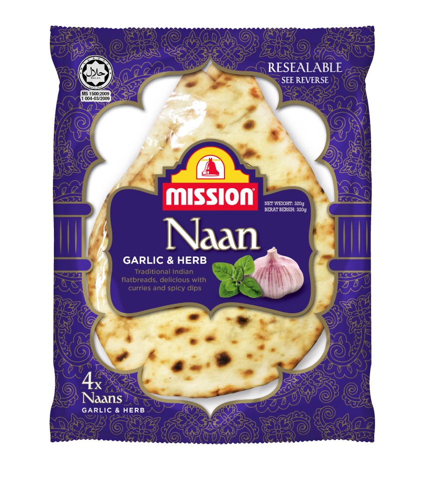 An image of Mission Garlic & Herb Naan